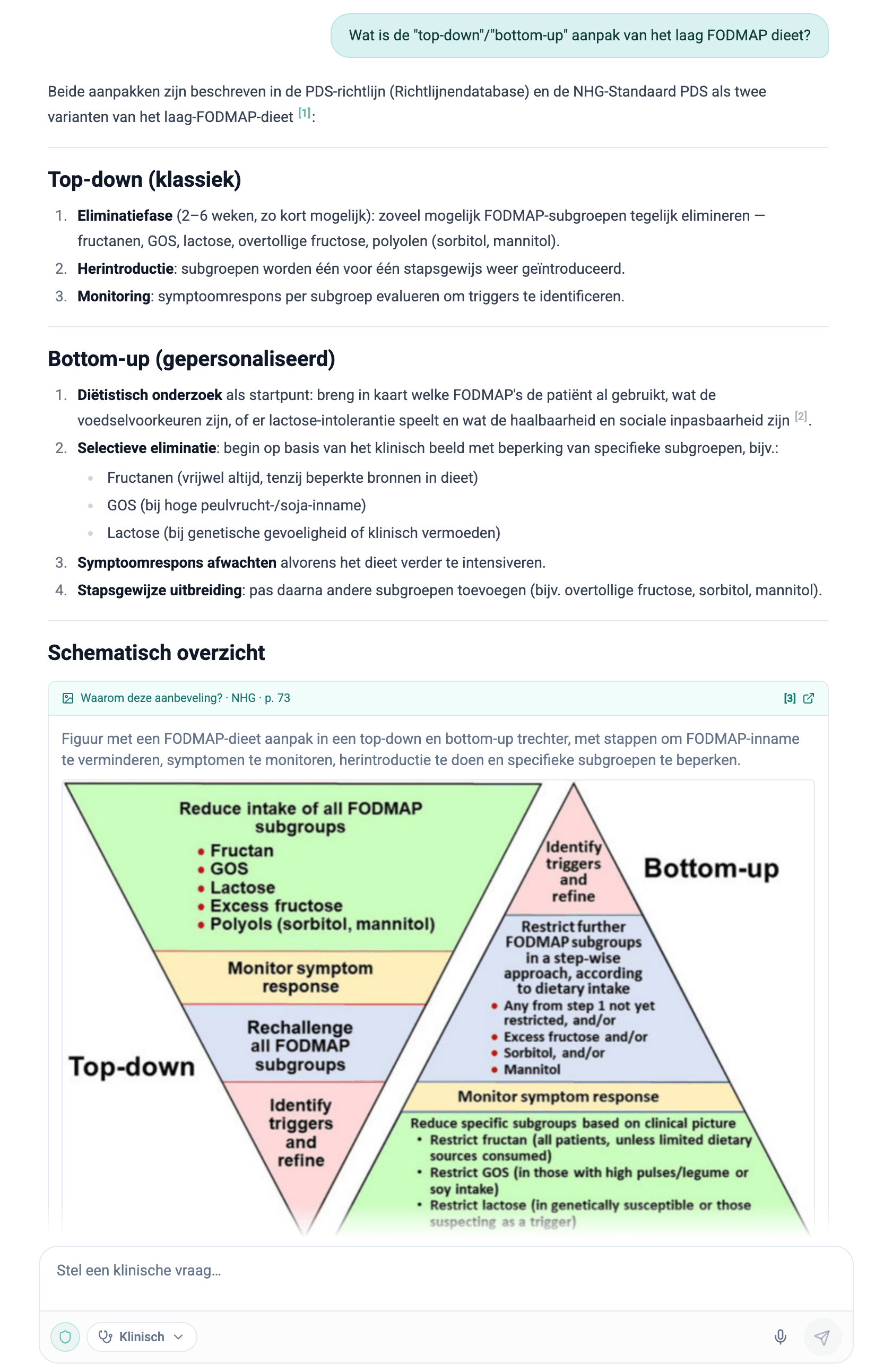 Ask Aletta explaining and displaying the top-down and bottom-up approaches to a low-FODMAP diet